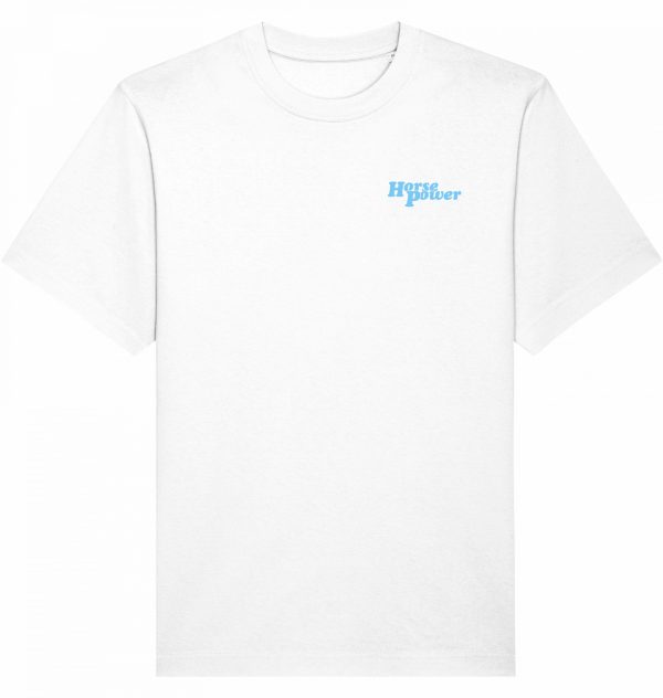 ehrenlos shirt | horse power blue front & back