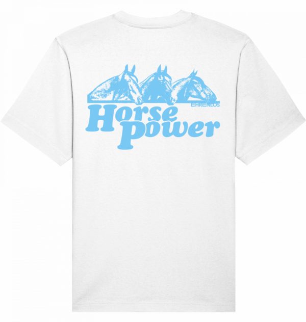 ehrenlos shirt | horse power blue front & back