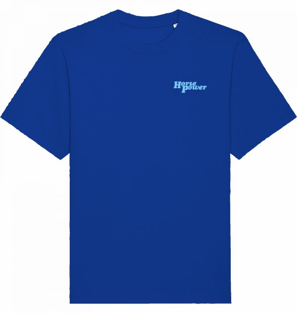 ehrenlos shirt | horse power blue front & back
