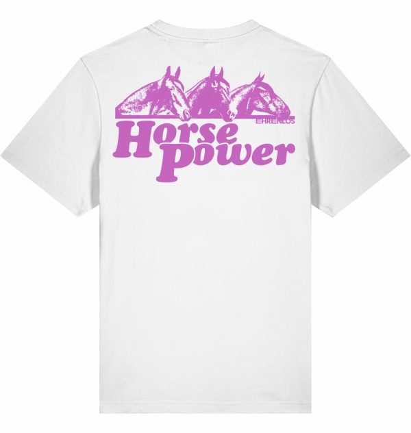 ehrenlos shirt | horse power purple front & back