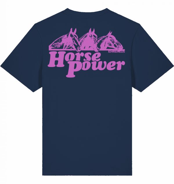 ehrenlos shirt | horse power purple front & back