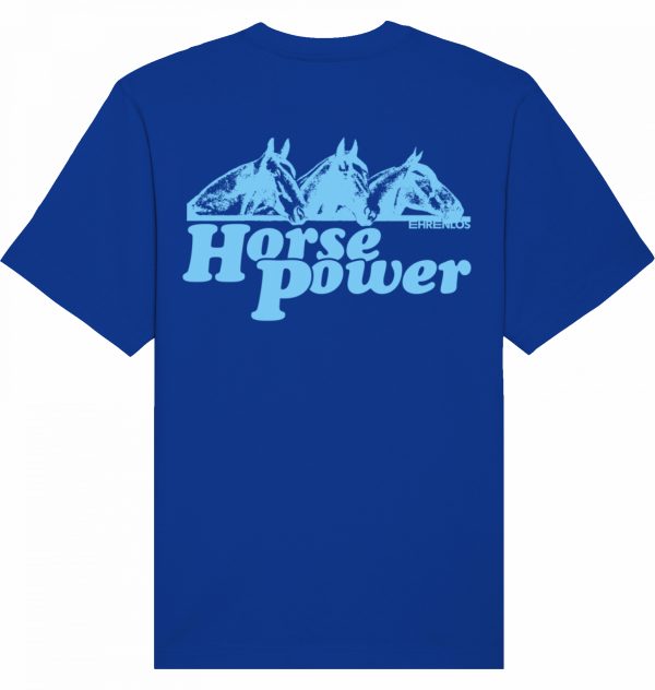ehrenlos shirt | horse power blue front & back