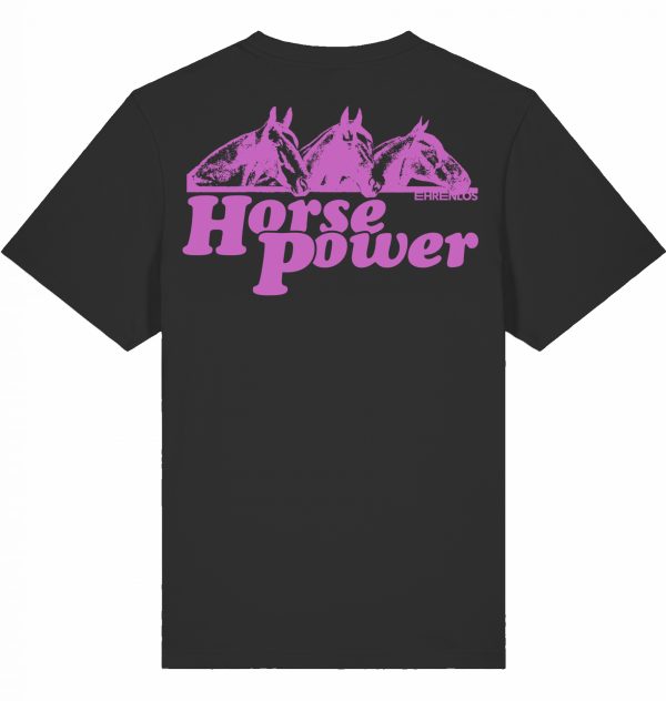 ehrenlos shirt | horse power purple front & back